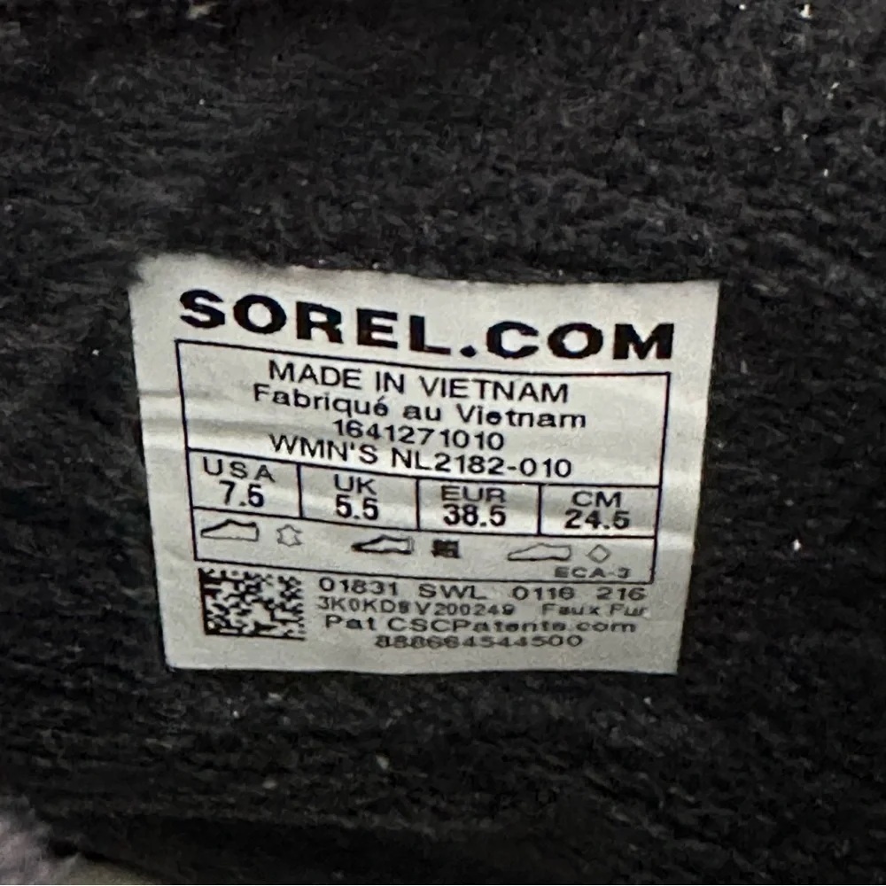 Size 7.5 Sorel Womens Tivoli II Black Waterproof Winter Boots Faux Fur Insulated - Picture 10 of 10